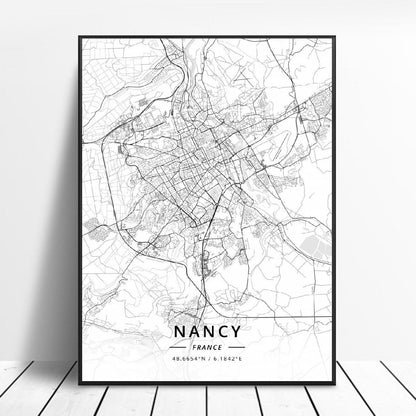 Poster Mappa Città Francesi