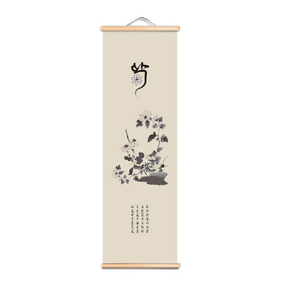 Pittura inchiostro fiori asiatici