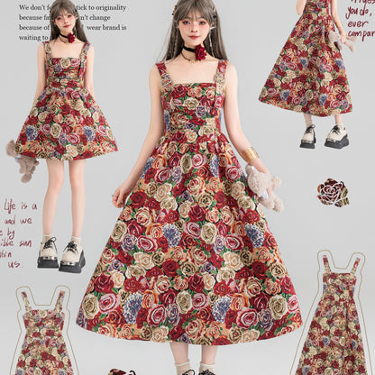 Vestito jacquard con spallina