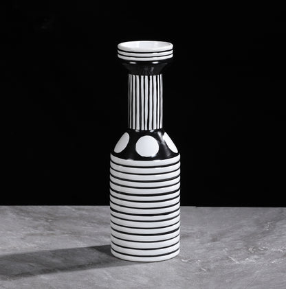 Vaso ceramica righe bianche