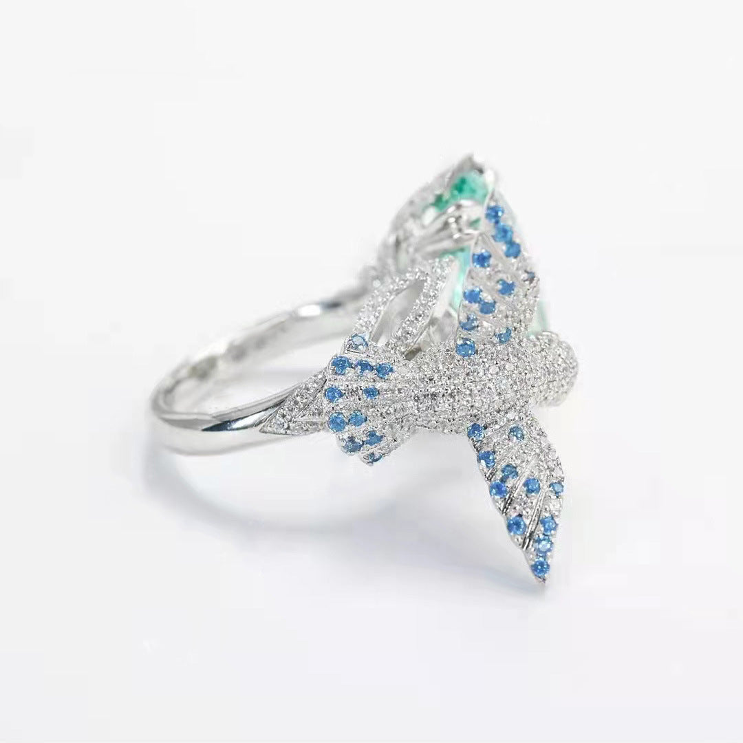 Anello uccello dipinto