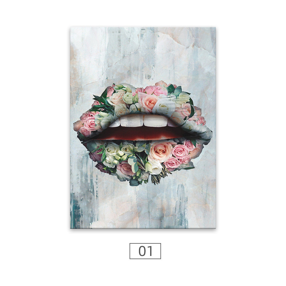 Quadro labbra e rose