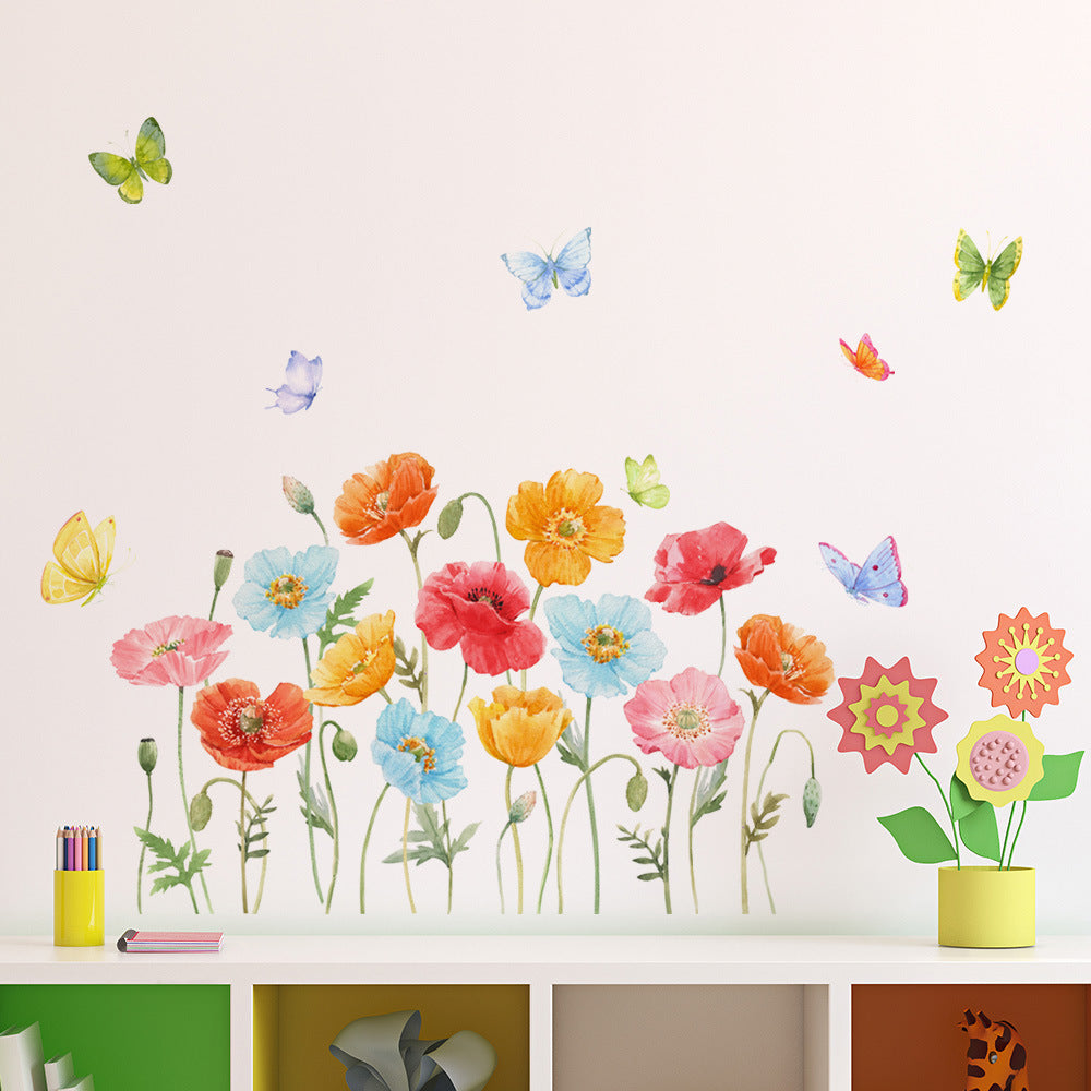Adesivo murale farfalle e fiori