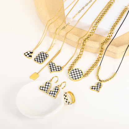 Collana cuore scacchiera
