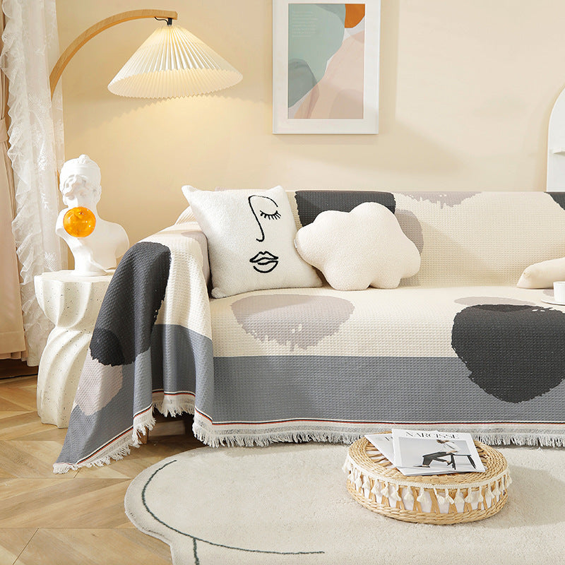 Plaid divano beige pattern geometrico