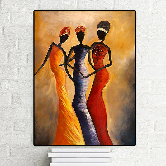 Quadro su tela Tre donne africane astratte