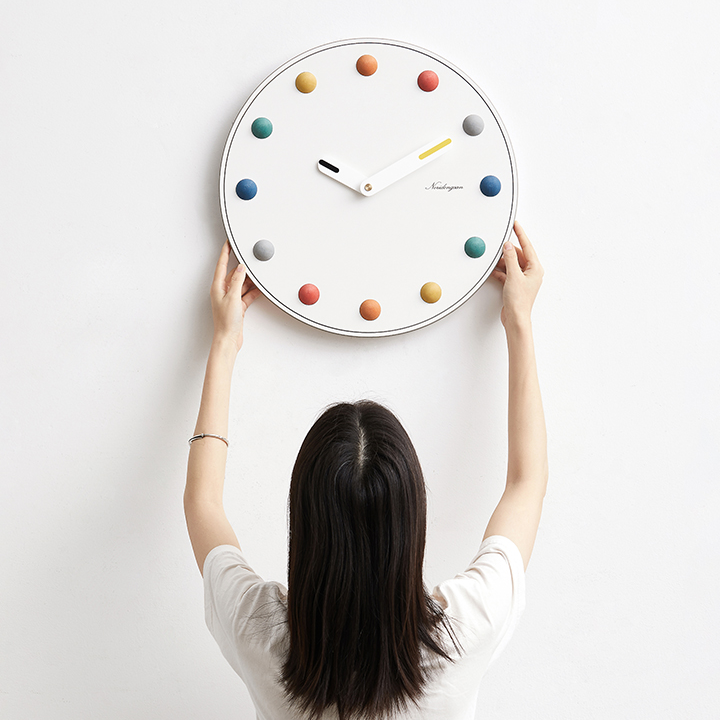 Orologio da parete Sfere teal dorato