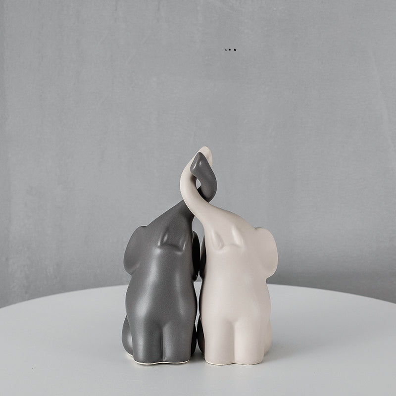 Coppia di elefanti in ceramica