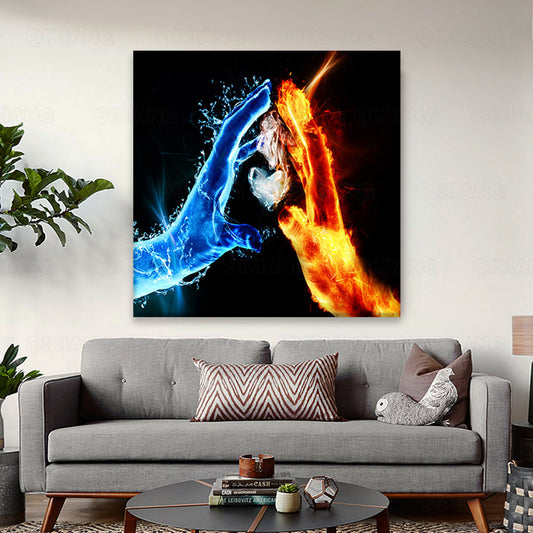 Quadro su tela Fuoco e acqua