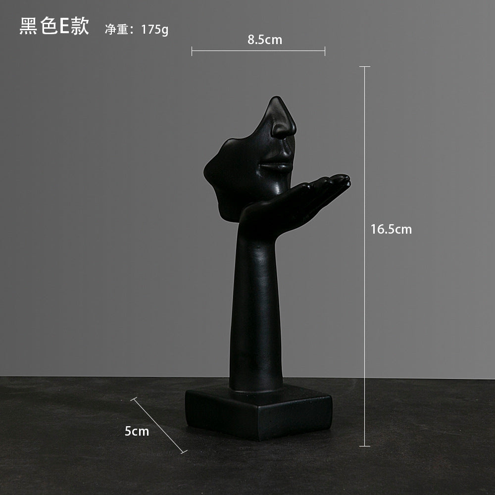 Sculture volti dorate emozioni tre