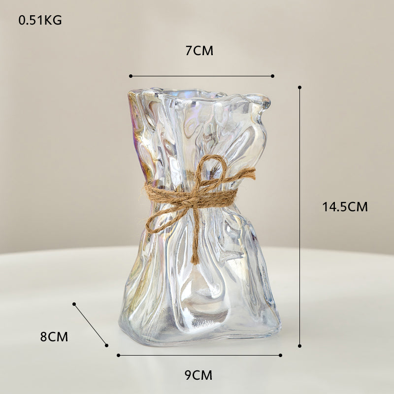 Vaso vetro fiori secchi