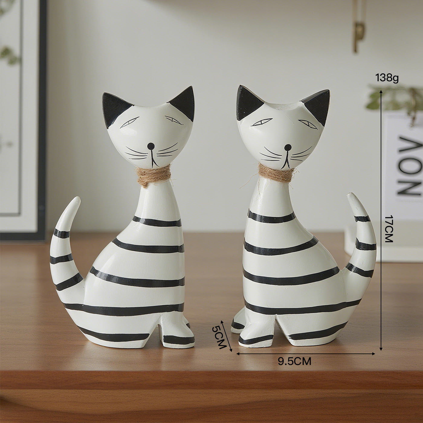 Statuette Gatto Legno Nordico