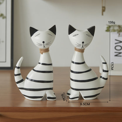 Statuette Gatto Legno Nordico