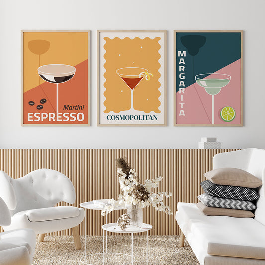 Quadro su tela Cocktail vintage illustrati