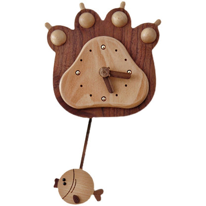 Orologio da parete Gufo pendolo legno