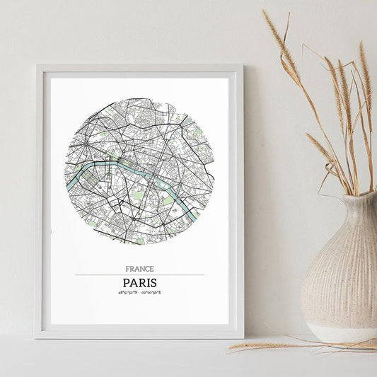 Quadro su tela Mappe di Cannes e Parigi