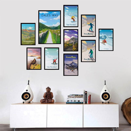 Poster Stazione sciistica di montagna
