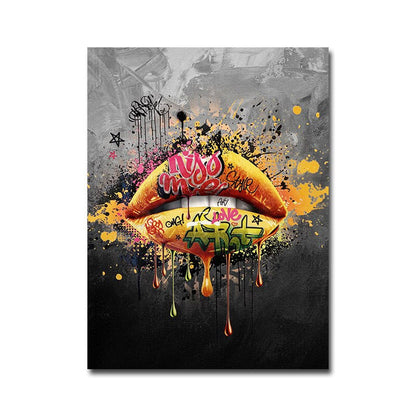 Quadro graffiti bocca
