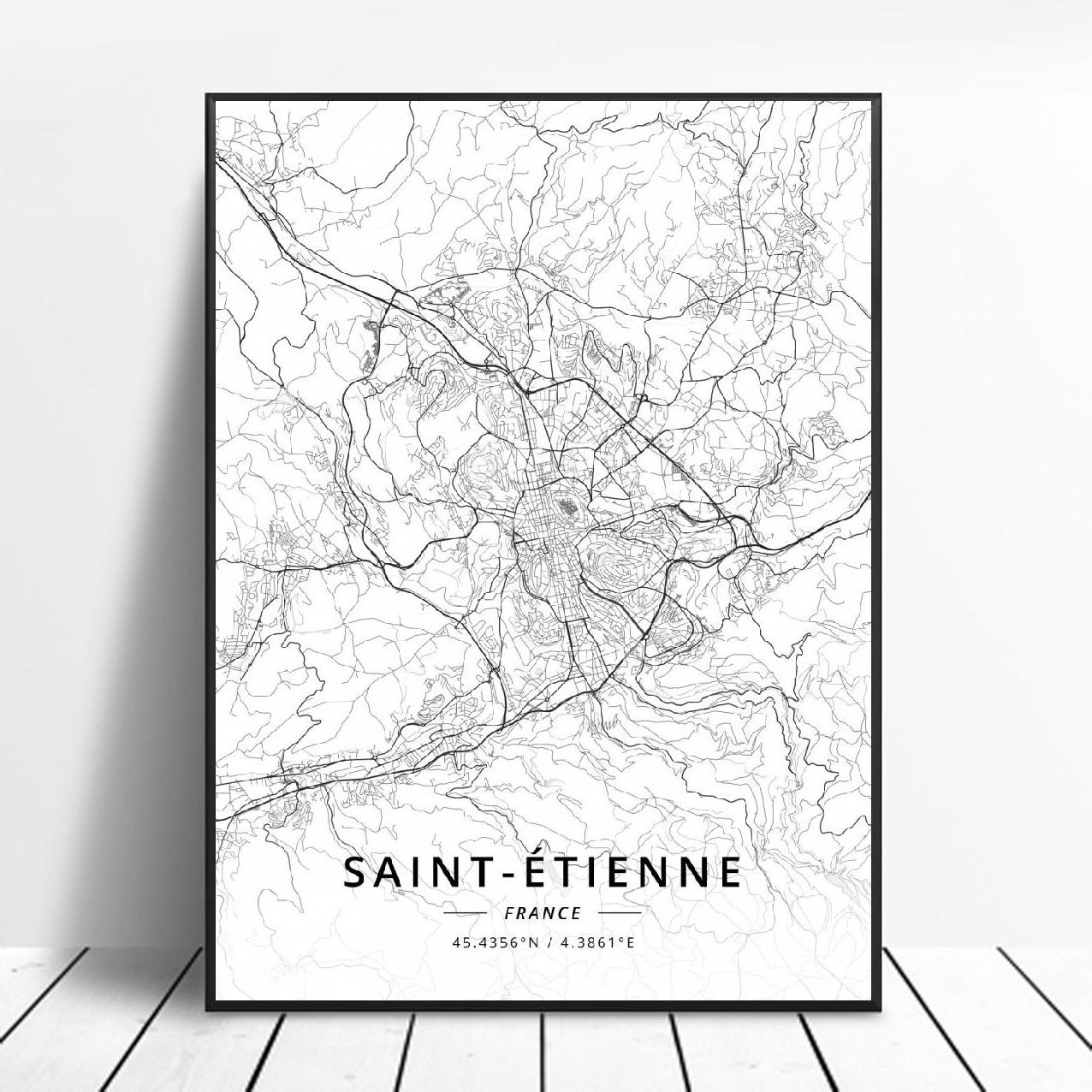 Poster Mappa Città Francesi