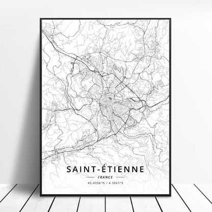 Poster Mappa Città Francesi