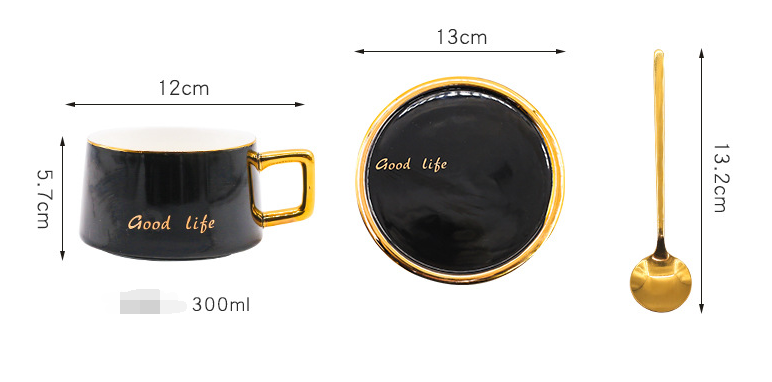 Tazza caffè con piattino oro