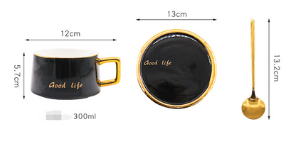 Tazza caffè con piattino oro