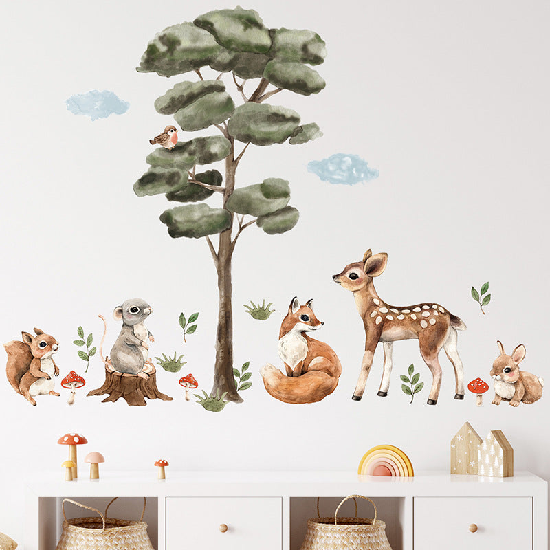 Adesivo murale Albero e animali