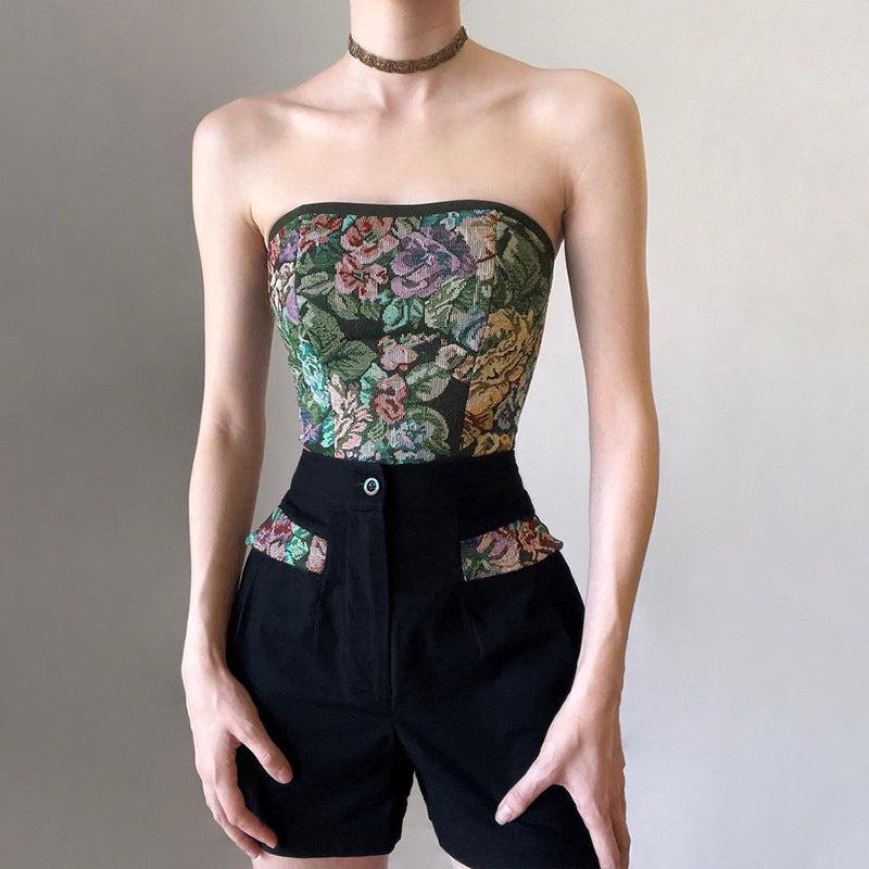 Maglietta reggiseno stile olio retrò