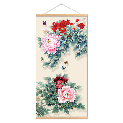 Adesivo murale Acquarello asiatico bamboo fiori
