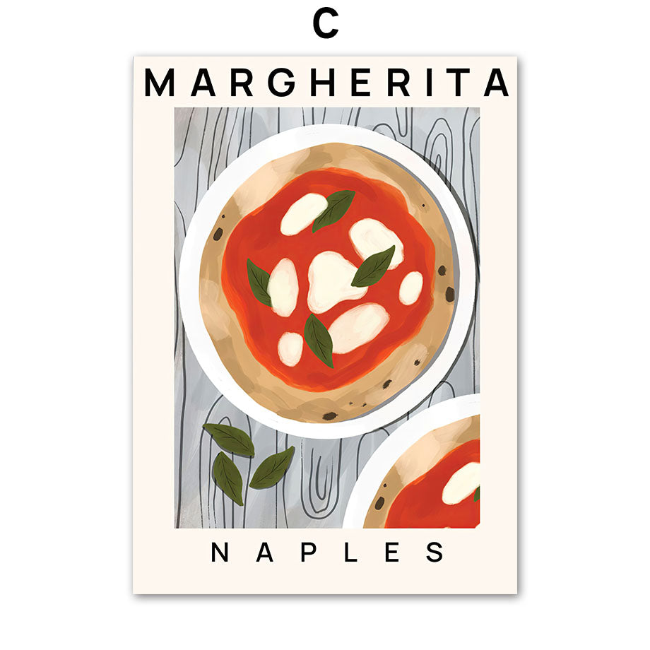 Poster decorativi piatti cucina internazionale