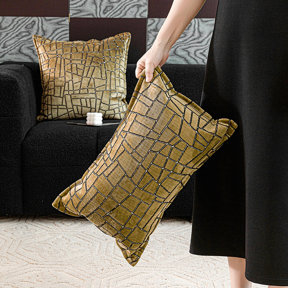 Cuscino geometrico oro