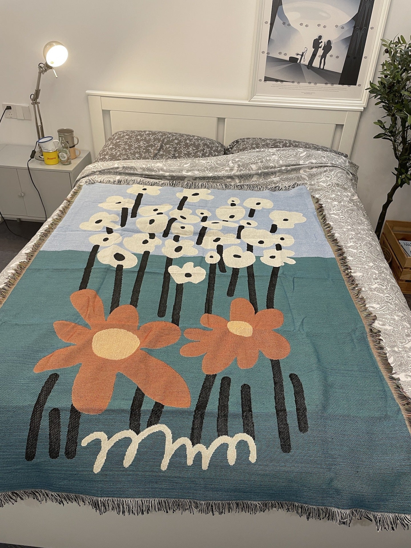 Plaid fiori stile nordico
