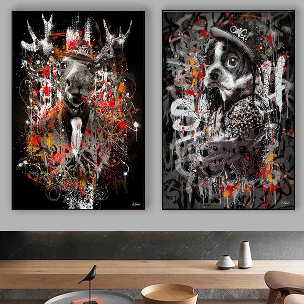 Quadro animali in smoking