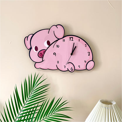 Orologio da parete Elefante rosa cartone