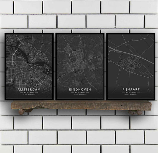 Quadro su tela Mappe di città olandesi