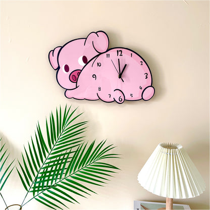 Orologio da parete Elefante rosa cartone