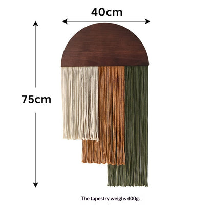 Arazzo legno corda e nappa