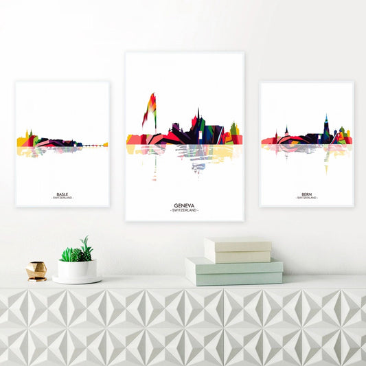 Quadro su tela Skyline Kolkata Amburgo Zagabria