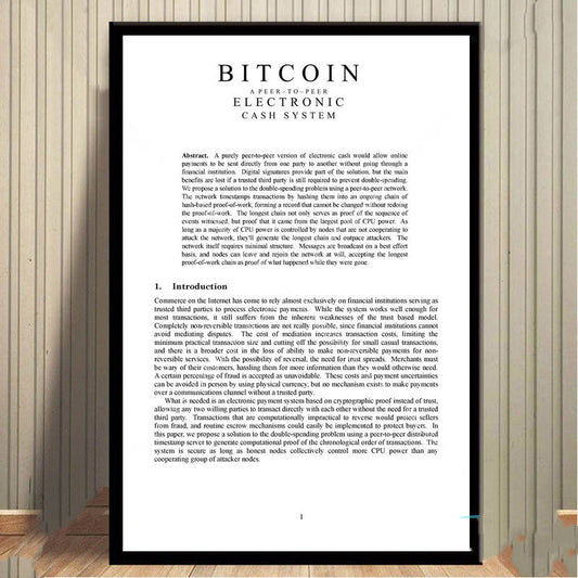 Quadro su tela Whitepaper Bitcoin