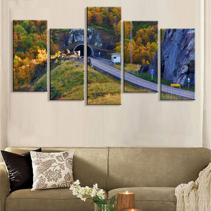 Quadro su tela Lago di montagna al tramonto