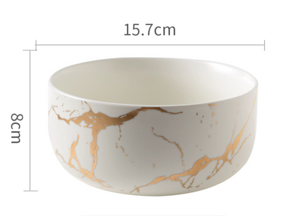 Piatto in ceramica marmo e oro