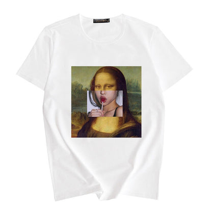 T-shirt stampa olio collo tondo