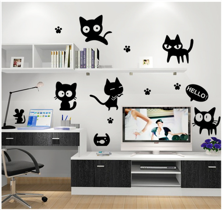 Adesivo gatto nero