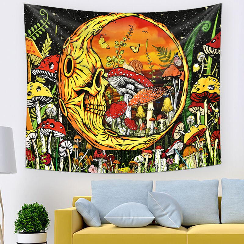 Arazzo Teschio Luna Funghi