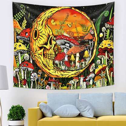 Arazzo Teschio Luna Funghi