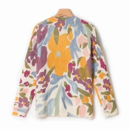 Maglione Lana Mista Fiori