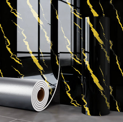 Adesivo murale Marmo bianco con venature oro