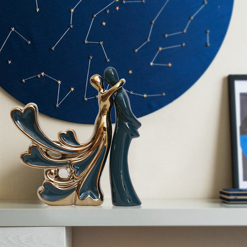Decorazione coppia in ceramica