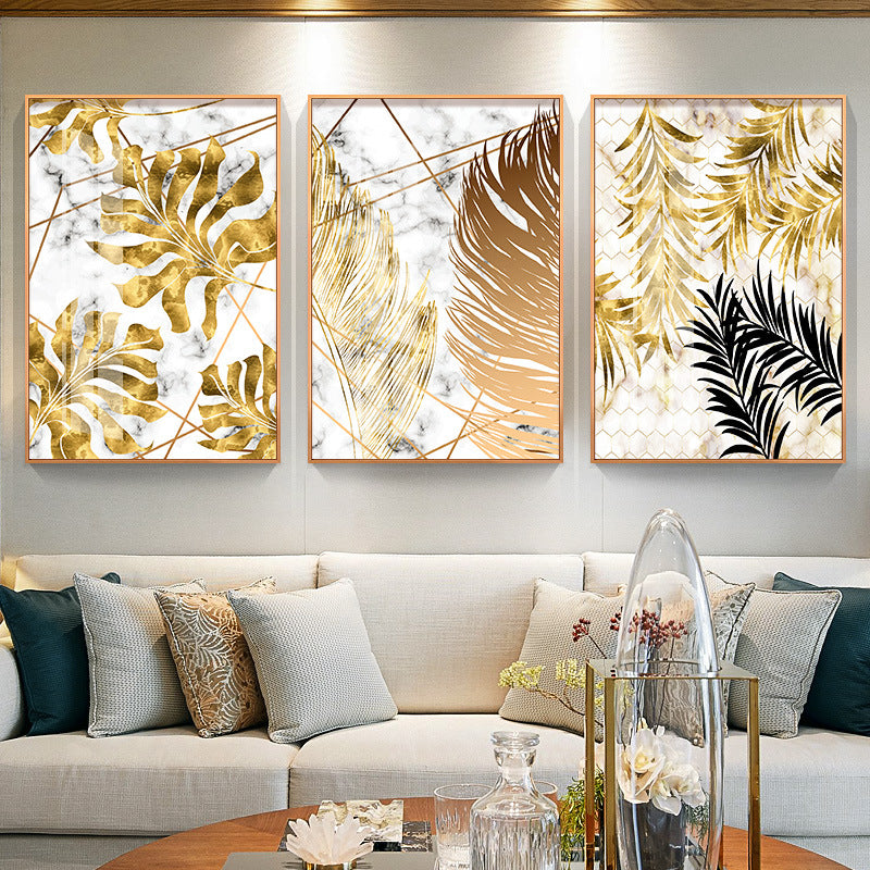 Quadro monstera piume nordico