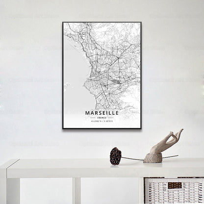 Poster Mappa Città Francesi